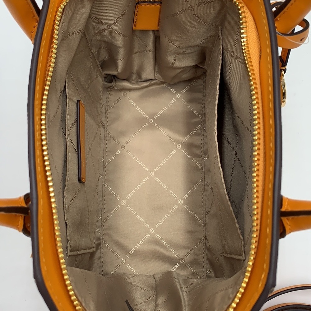 MICHAEL KORS AVRIL SMALL TOP ZIP SATCHEL CROSSBODY BAG HONEYCOMB COLOR - Picture 10 of 14